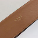 CELINE Frame Evening Clutch Shoulder Bag Leather Beige Gold Tone Auth BA16846A-19