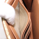 CELINE Frame Evening Clutch Shoulder Bag Leather Beige Gold Tone Auth BA16846A-27
