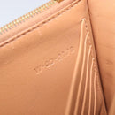 CELINE Frame Evening Clutch Shoulder Bag Leather Beige Gold Tone Auth BA16846A-30