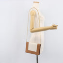 CELINE Frame Evening Clutch Shoulder Bag Leather Beige Gold Tone Auth BA16846A-31