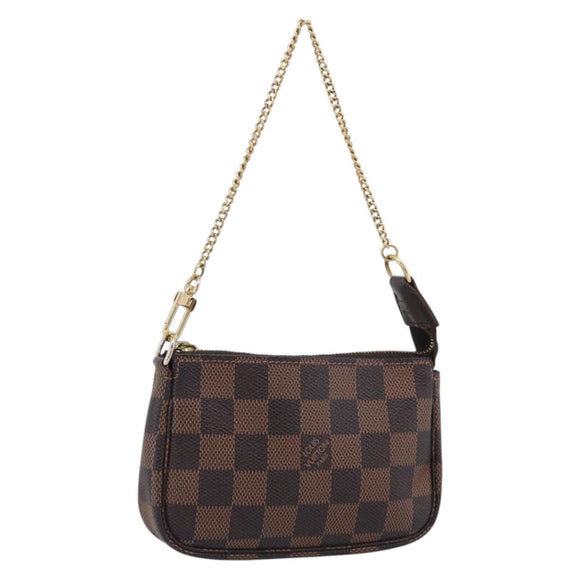 LOUIS VUITTON Damier Ebene Mini Pochette Accessoires Pouch N58009 Auth BA16847A