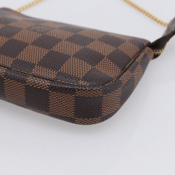 LOUIS VUITTON Damier Ebene Mini Pochette Accessoires Pouch N58009 Auth BA16847A
