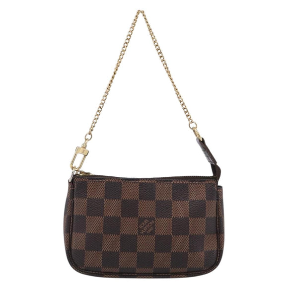 LOUIS VUITTON Damier Ebene Mini Pochette Accessoires Pouch N58009 Auth BA16847A