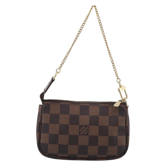 LOUIS VUITTON Damier Ebene Mini Pochette Accessoires Pouch N58009 Auth BA16847A