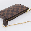 LOUIS VUITTON Damier Ebene Mini Pochette Accessoires Pouch N58009 Auth BA16847A-6