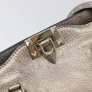 Valentino Rock Studs Hand Bag Leather 2way Gold Auth BA16848-18
