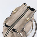 Valentino Rock Studs Hand Bag Leather 2way Gold Auth BA16848-19