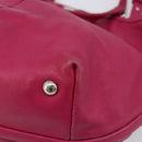 Salvatore Ferragamo Vala Hand Bag Leather 2way Pink Silver Auth BA16849A-13