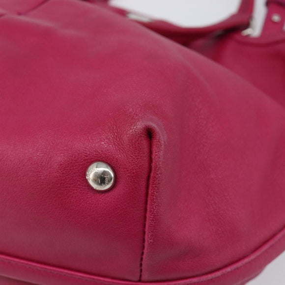 Salvatore Ferragamo Vala Hand Bag Leather 2way Pink Silver Auth BA16849A