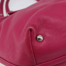 Salvatore Ferragamo Vala Hand Bag Leather 2way Pink Silver Auth BA16849A-14