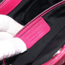 Salvatore Ferragamo Vala Hand Bag Leather 2way Pink Silver Auth BA16849A-27