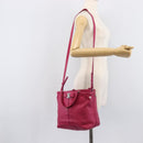 Salvatore Ferragamo Vala Hand Bag Leather 2way Pink Silver Auth BA16849A-28