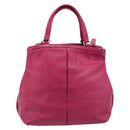 Salvatore Ferragamo Vala Hand Bag Leather 2way Pink Silver Auth BA16849A-3
