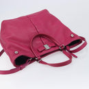 Salvatore Ferragamo Vala Hand Bag Leather 2way Pink Silver Auth BA16849A-6