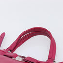 Salvatore Ferragamo Vala Hand Bag Leather 2way Pink Silver Auth BA16849A-8