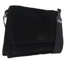 GUCCI Shoulder Bag Suede Black Silver 001 3266 Auth BA16852-1