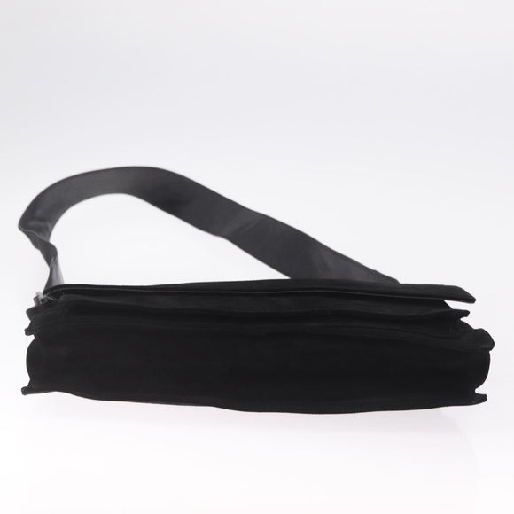 GUCCI Shoulder Bag Suede Black Silver 001 3266 Auth BA16852