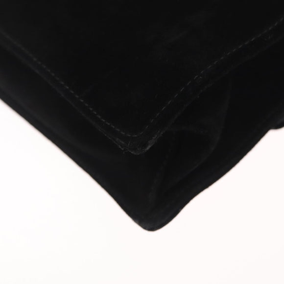 GUCCI Shoulder Bag Suede Black Silver 001 3266 Auth BA16852