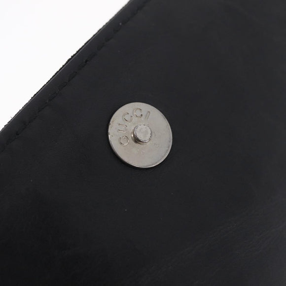 GUCCI Shoulder Bag Suede Black Silver 001 3266 Auth BA16852