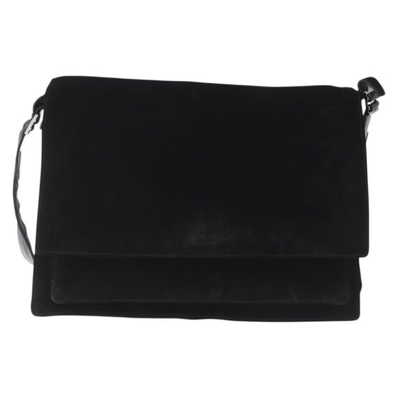 GUCCI Shoulder Bag Suede Black Silver 001 3266 Auth BA16852