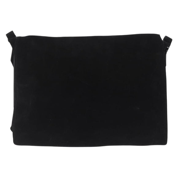 GUCCI Shoulder Bag Suede Black Silver 001 3266 Auth BA16852