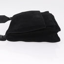 GUCCI Shoulder Bag Suede Black Silver 001 3266 Auth BA16852-5