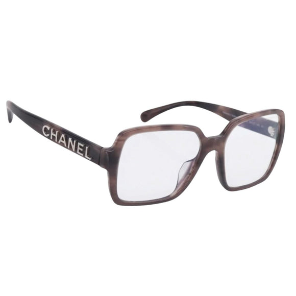 CHANEL Sunglasses Plastic Gray Silver CC Auth BA16857V