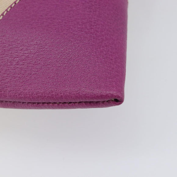 PRADA Hand Bag Canvas Beige Purple Auth BA16859