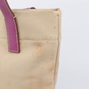 PRADA Hand Bag Canvas Beige Purple Auth BA16859-16