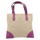 PRADA Hand Bag Canvas Beige Purple Auth BA16859-3