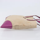 PRADA Hand Bag Canvas Beige Purple Auth BA16859-4