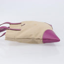PRADA Hand Bag Canvas Beige Purple Auth BA16859-5