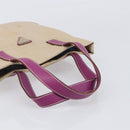 PRADA Hand Bag Canvas Beige Purple Auth BA16859-7