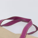 PRADA Hand Bag Canvas Beige Purple Auth BA16859-8