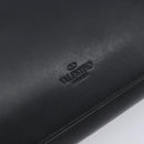 Valentino Clutch Bag Leather Black Silver Auth BA16865-12