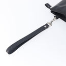 Valentino Clutch Bag Leather Black Silver Auth BA16865-14