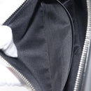 Valentino Clutch Bag Leather Black Silver Auth BA16865-20