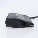 Valentino Clutch Bag Leather Black Silver Auth BA16865-4