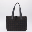 CHANEL New Travel Line Tote Bag Canvas 2 Set Brown Pink CC Auth BA16871-10