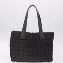 CHANEL New Travel Line Tote Bag Canvas 2 Set Brown Pink CC Auth BA16871-11
