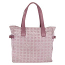 CHANEL New Travel Line Tote Bag Canvas 2 Set Brown Pink CC Auth BA16871-3