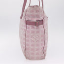 CHANEL New Travel Line Tote Bag Canvas 2 Set Brown Pink CC Auth BA16871-4