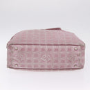 CHANEL New Travel Line Tote Bag Canvas 2 Set Brown Pink CC Auth BA16871-7