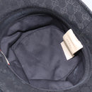 GUCCI GG Canvas Bucket Hat Black Gold Tone 576587 Auth BA16873V-11