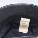 GUCCI GG Canvas Bucket Hat Black Gold Tone 576587 Auth BA16873V-12