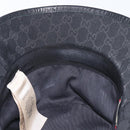 GUCCI GG Canvas Bucket Hat Black Gold Tone 576587 Auth BA16873V-14