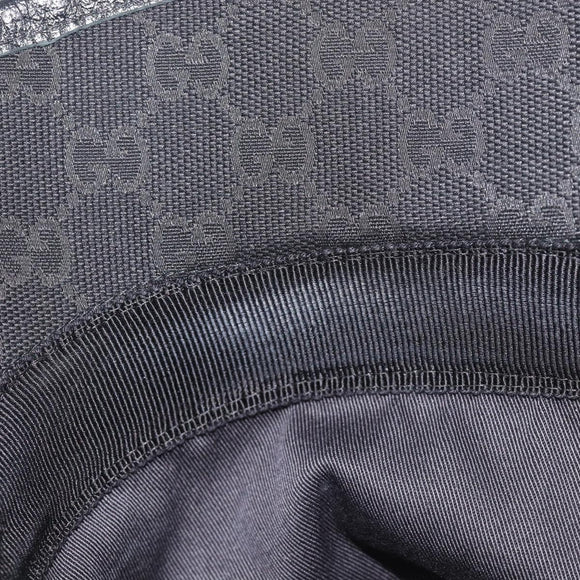 GUCCI GG Canvas Bucket Hat Black Gold Tone 576587 Auth BA16873V