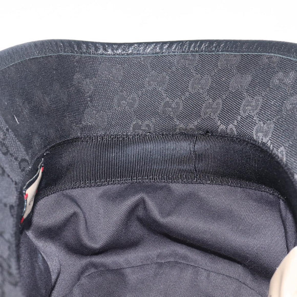 GUCCI GG Canvas Bucket Hat Black Gold Tone 576587 Auth BA16873V