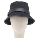 GUCCI GG Canvas Bucket Hat Black Gold Tone 576587 Auth BA16873V-2