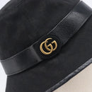 GUCCI GG Canvas Bucket Hat Black Gold Tone 576587 Auth BA16873V-6